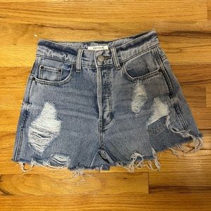 pacsun acid light wash distressed high waisted shorts